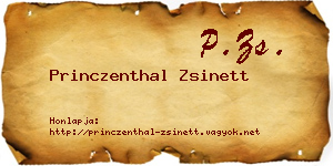 Princzenthal Zsinett névjegykártya